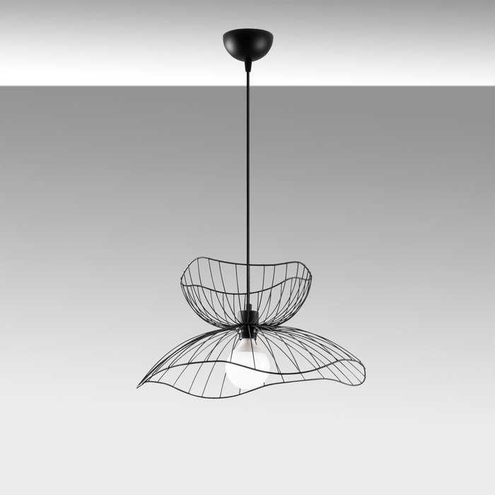 Opviq Lámpara de araña industrial ajustable en negro